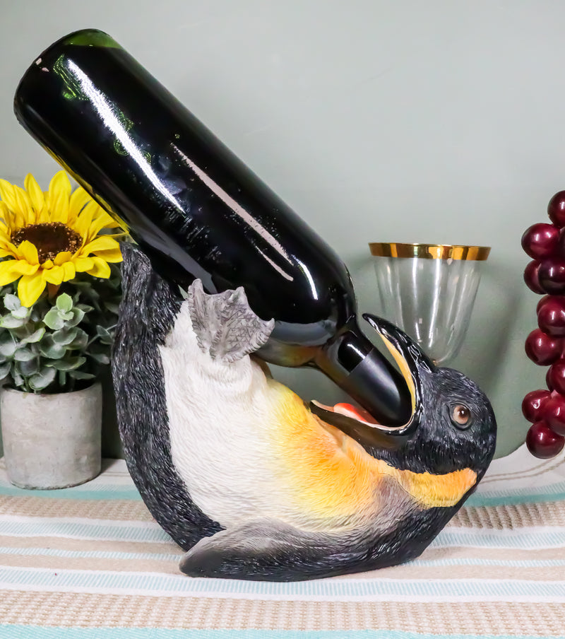 South Pole Acrobatic Drunken Tuxedo Emperor Penguin Wine Bottle Holder 8.5"L