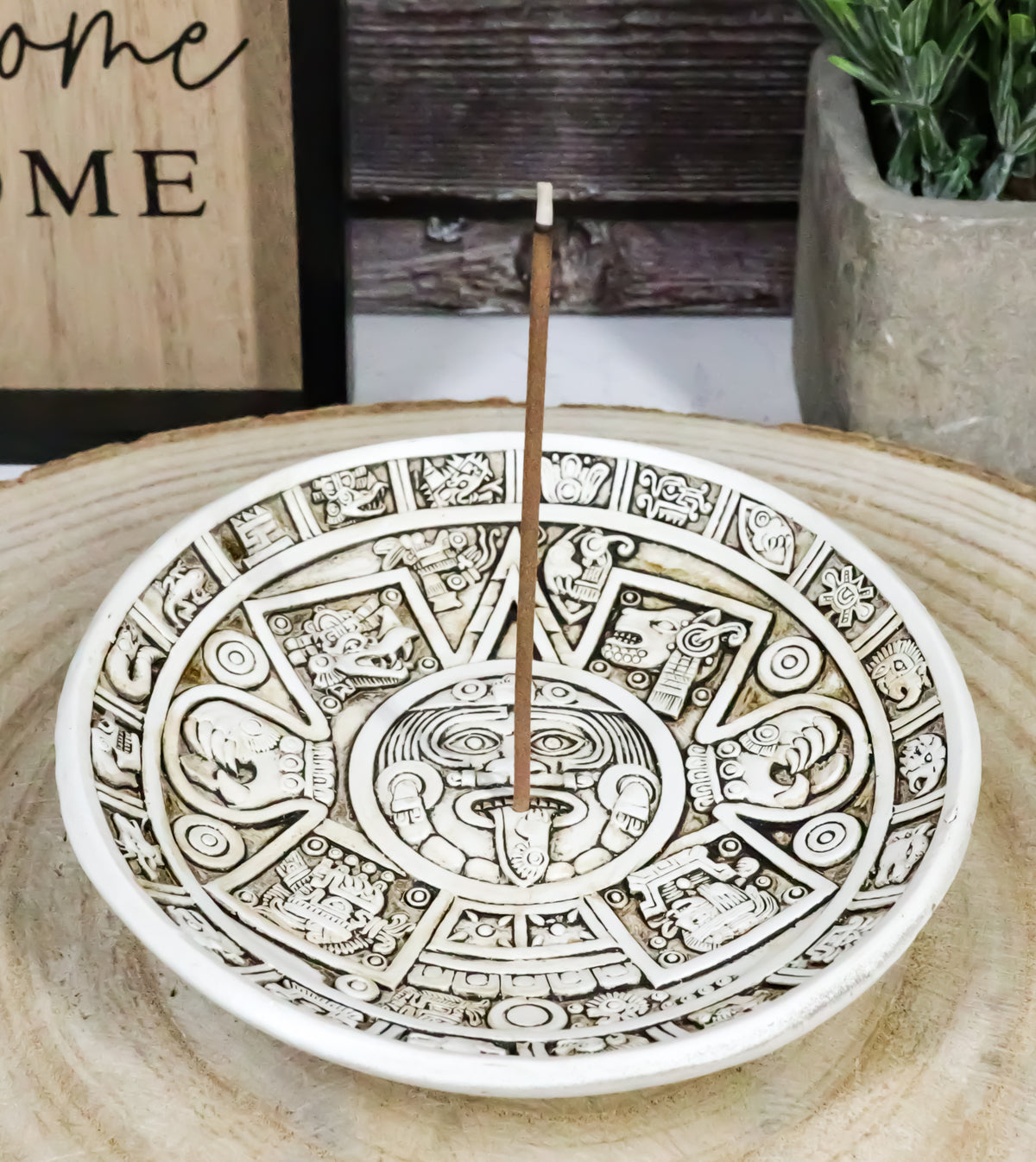 Mexica Aztec Maya Solar Xiuhpohualli And Tonalpohualli Calendar Incense Burner