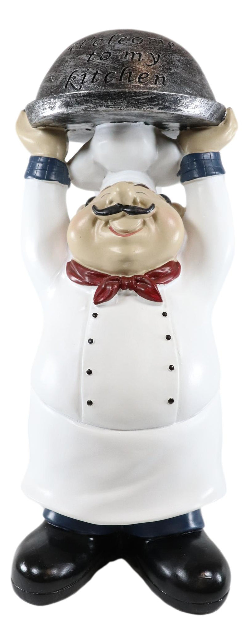 Ebros Master Bistro Chef Holding Melting Dome Tray Welcome Figurine 14"Tall - Ebros Gift