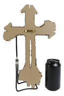 Rustic Western Rugged Tree Logs With Festive Pine Cones Wall Cross Decor Plaque