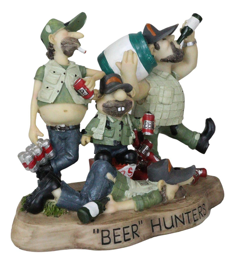 Western Redneck Men Beer Hunters Buddies Drunk On Beer Cans Kegs Party Figurine