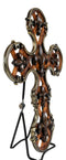 Rustic Southwestern Scroll Art Tuscan Fleur De Lis Emblems Wall Cross Crucifix