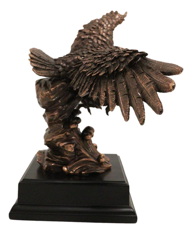 American Bald Eagle Swooping Towards Water Bronze Electroplated Resin Figurine