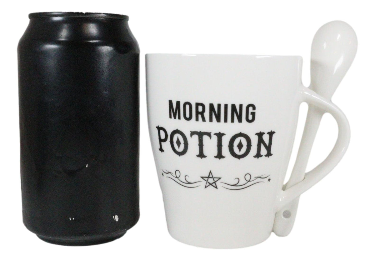 Witchcraft Wicca Morning Potion Pentagram Star Ceramic Coffee Mug And Spoon Set