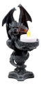 Gothic Wyvern Gargoyle Tea Light Candle Holder Guardian Kneeling Servant Statue