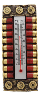 Ebros Western 12 Gauge Shotgun Shell Ammo Indoor Wall Thermometer Figurine 7.5"H