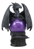 Ebros Midnight Climbing Winged Dragon Purple Blood Sandstorm Ball Statue 10"H