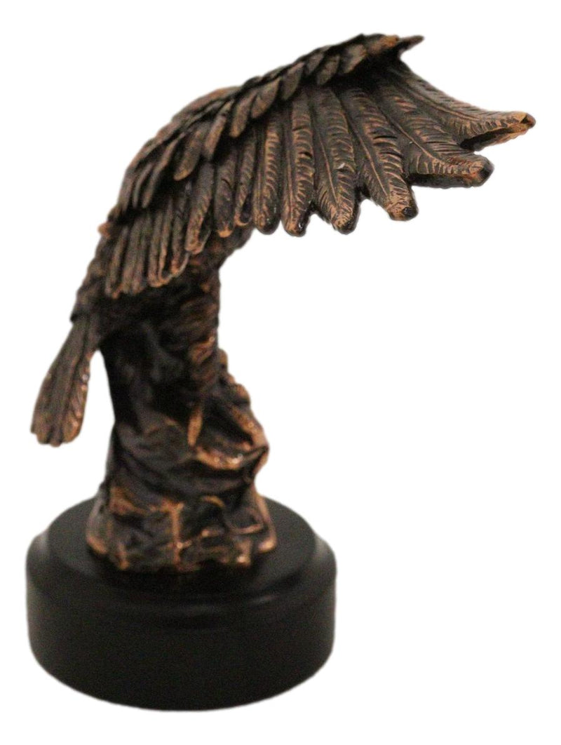 Patriotic American Bald Eagle Bronze Electroplated Resin Figurine With Base