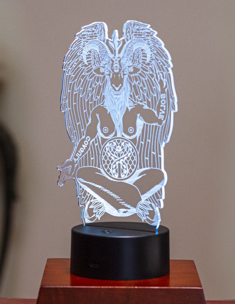 Ebros Sabbatical Goat Baphomet Acrylic Panel Colorful LED Night Light