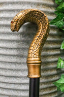 Ebros Golden Egyptian God Uraeus Cobra Head Prop Decorative Walking Cane 39"H