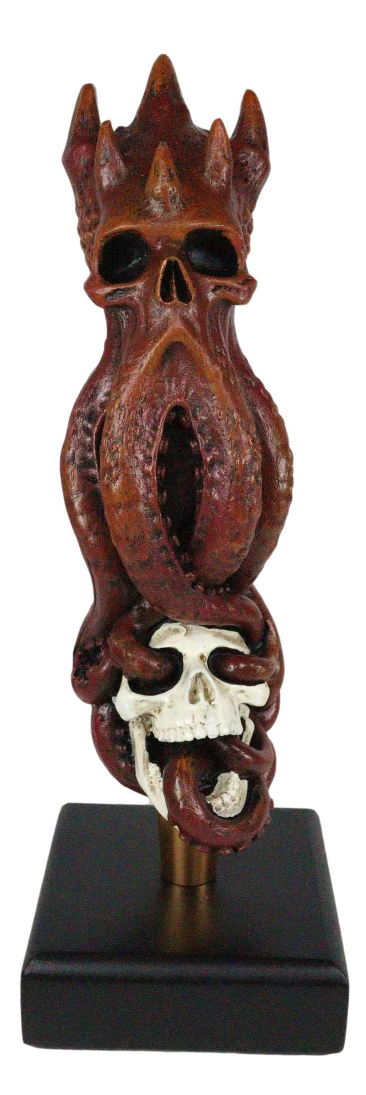 Ebros Red Octopus Demon King Crushing Skull Novelty Beer Tap Handle Figurine With Base