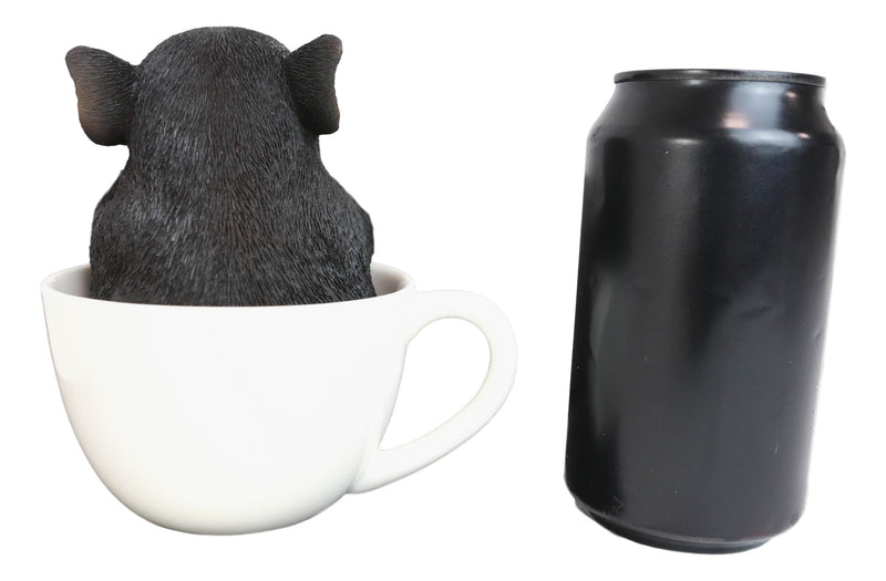 Rustic Lifelike Black Pig Piggy In Tea Cup Figurine Animal Farm Pigs S Rustic Lifelike Black Pig Piggy In Tea Cup Figurine Animal Farm Pigs S