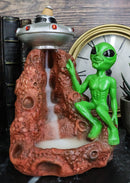 UFO Green Roswell Alien With Flying Saucer Spaceship Backflow Incense Burner