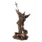 Ebros 12.25 Inch Saint Michel Killing a Demon Bronze Finish Statue Figurine - Ebros Gift