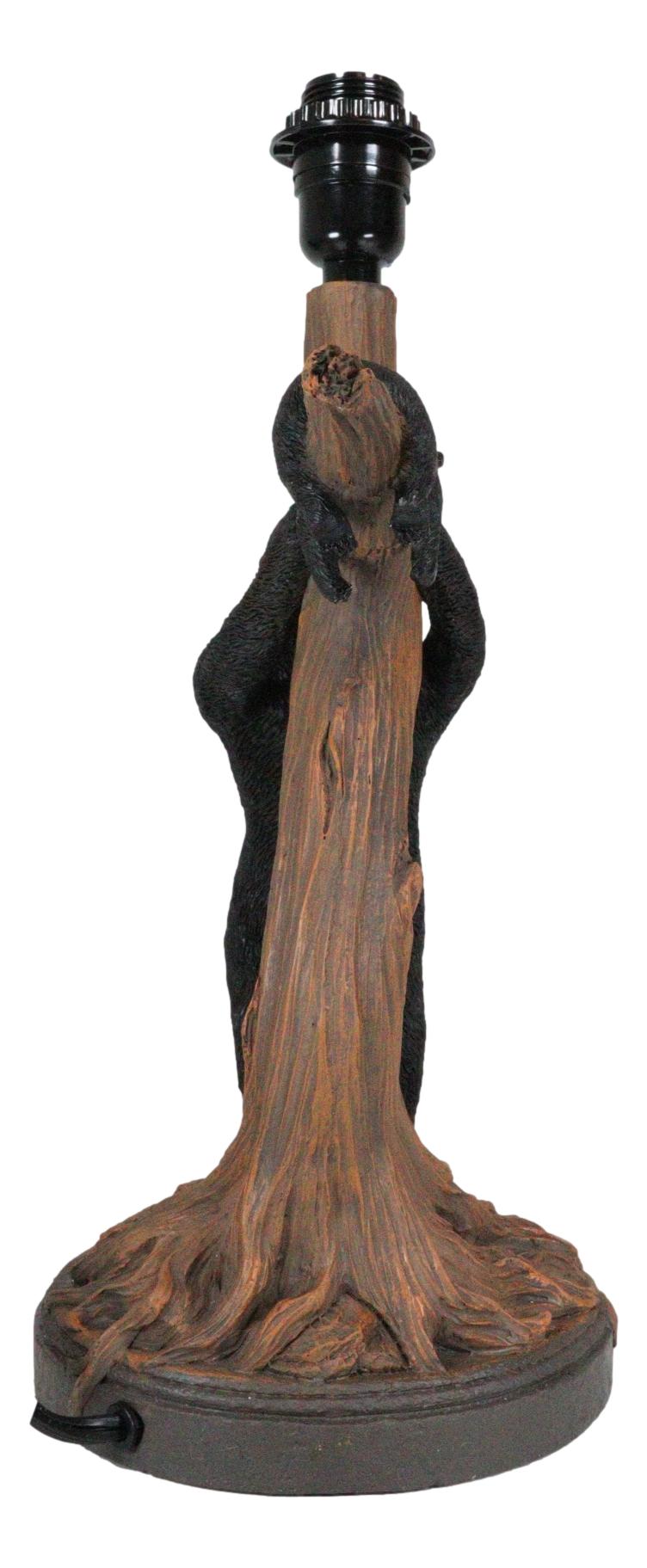 Rustic Cabin Mama Bear And Sleeping Cub On Tree Branch Table Lamp W/Shade Decor