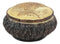 Ebros Rustic Faux Wood Wild Buffalo Round Jewelry Box Figurine 4" Diameter American Bison Trinket Box