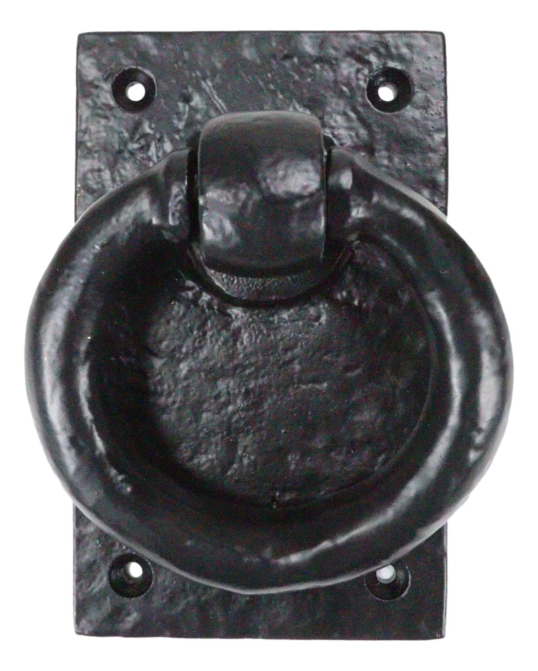 Cast Iron Rustic Deluxe Oxford Ring Swivel Door Knocker With Strike Plate Decor