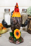 Farm Barnyard Rooster Salt Pepper Shakers Holder Figurine Spice To Crow About