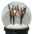 Windy Christmas Snow Winter Trees Night Scene Light Up Snow Water Globe With Fan