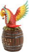 Vintage Barrell Parrot Scarlet Macaw Jewelry Trinket Secret Box 4.5"H