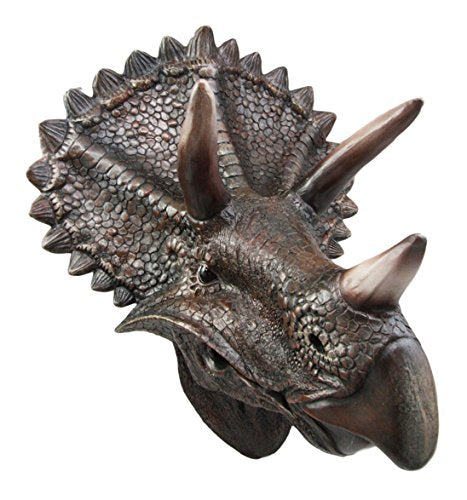 Ebros Jurassic Triceratops Wall Head Large 15.25" H Hanging Wall Decor Plaque - Ebros Gift