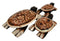 Balinese Wood Handicrafts Sea Turtle Tortoise Family Ashtray Box Figurine Set