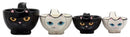 Ebros Gift Ceramic Feline Hiding Kitten Cats Measuring Cups Set of 4 Baking & Cooking Kitchen Essentials Figurines