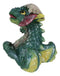 Adorable Green Earth Dragon Hatchling Baby Egg Shell Figurine 2.75"H Collectible