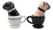 Black Fawn Miniature Teacup Pugs Salt And Pepper Shakers Ceramic Magnetic Set