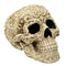 Skull Engraved with Floral Patterns Collectible Desktop Figurine Gift 6 Inch