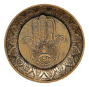 Ebros Gift Sacred Symbol Amulet Hand of God Hamsa Palm Facing Up with Evil Eye Round Incense Stick Holder Burner Figurine 5" D Zen Feng Shui Vastu Home Fragrance Tabletop Altar Decor