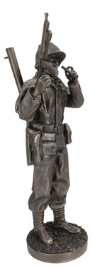 Ebros Military WW2 Staff Sergeant Squad Commander Smoking Cigar Statue Military War Era Soldier Decorative Figurine 13.25"Tall