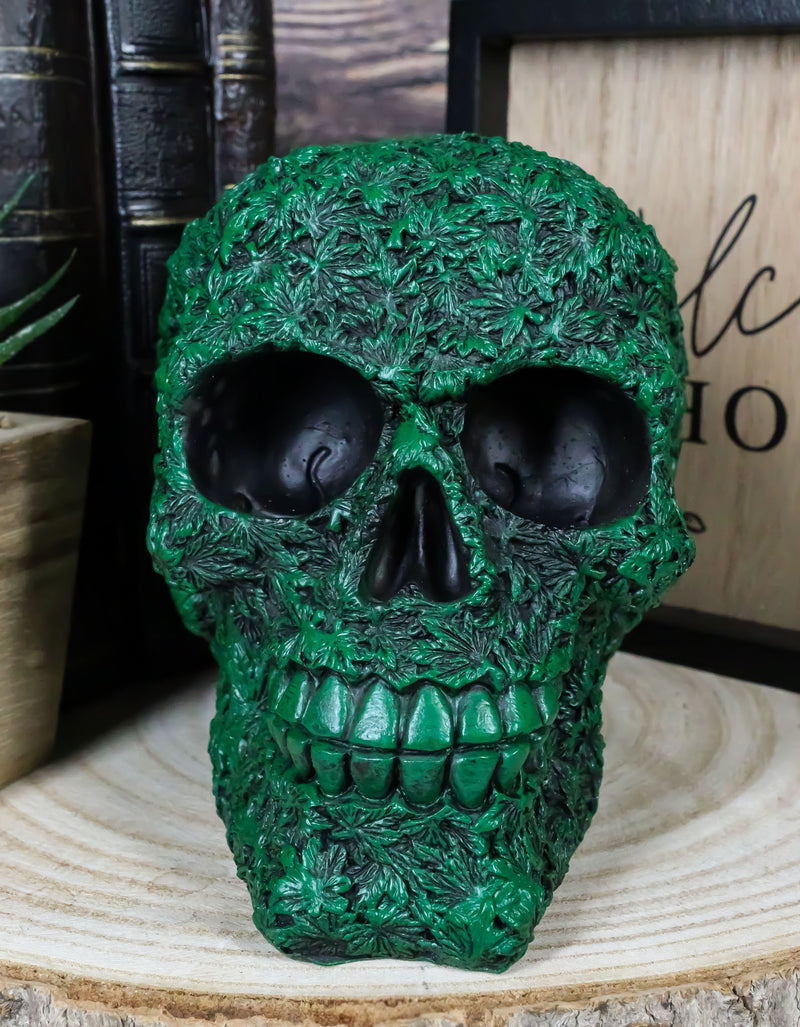 Day of The Dead Greenman Ent Green Petal Leaves Flora Fauna Skull Figurine