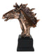 Western Wildlife Running Horse Stallion Head Bust Figurine With Trophy Base