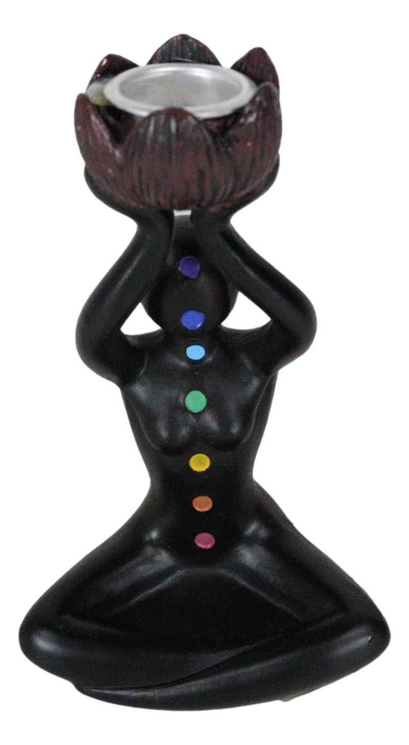 Black Yoga Meditation Avatar With 7 Chakra Zone Colors Backflow Incense Burner