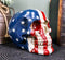 Ebros Patriotic US American Flag Star Spangled Banner Skull Decorative Figurine 5.5"Long Macabre Collectible Statue Historical Pride And Prejudice Freedom Decor of Skulls or Halloween Themed Sculpture