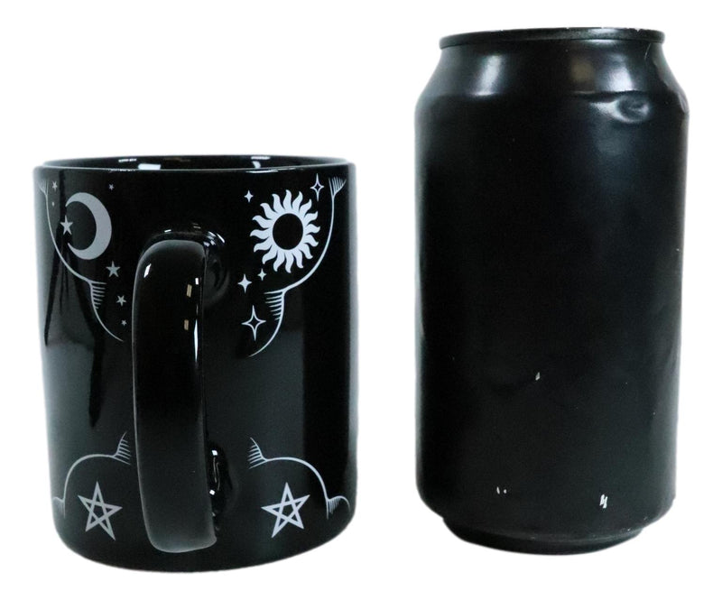 Pack Of 2 Black Wicca Occult Magic Spirit Talking Board Porcelain Coffee Mugs