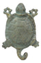 Ebros Gift 5.25" Tall Nautical Ocean Sea Turtle Cast Iron Rustic Vintage Green Verdigris Finish Wall Coat Hook Tortoise Turtles Coastal Beach Decorative Accent Hooks for Keys Leashes Hats (4)