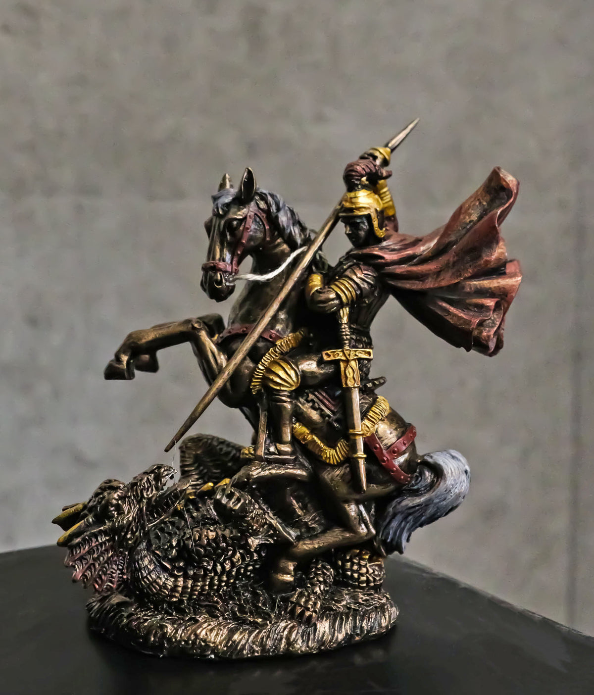 Ebros Saint George The Dragon Slayer Statue 4.75" Tall Christian Crusader Knight - Ebros Gift