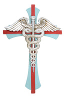 Physician Healer Caduceus Herald's Wand Entwined Serpents Winged Wall Cross