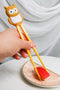 Japanese Caramel Owl Bird Reusable Training Chopsticks Set With Silicone Guide