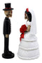 Ebros DOD Skeleton Bride & Groom With Rose Flower Bouquet Figurine