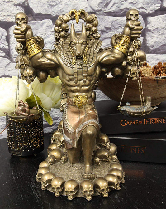 Ebros Large Egyptian Anubis Scales of Justice Kneeling Statue 11.75" Tall - Ebros Gift