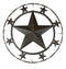 Oversized 24"D Vintage Rustic Western Stars Metal Circle Wall Decor Sign Plaque