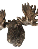 Western Rustic Bull Moose Head Wall Multi Point Key Coat Hooks Plaque Decor