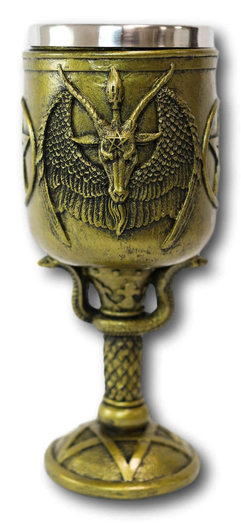 Ebros Baphomet Goblets & Chalices with 15 oz capacity Removable Stainless Cup