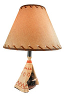 Campfire Story Time Bear Cubs Reading In Teepee Hut Rustic Table Lamp With Shade
