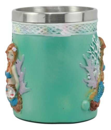 Ebros Turquoise Ocean Marine Coral Reef Mermaid With Pearl Mug 12oz Bridal Nautical