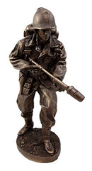 Ebros Gift Military WW2 Flamethrower Ground Troop Soldier Decorative Figurine 12" Tall