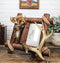 Rustic Buckhorn Stag Deer Trophy Bust And Antlers With Wooden Logs Picture Frame